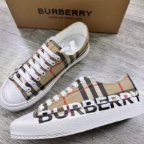 Burberry Logo Print Vintage Check Cotton Sneakers step n carry