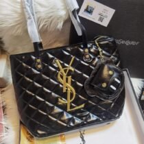 New Chain Logo Leather Bag Black step n carry
