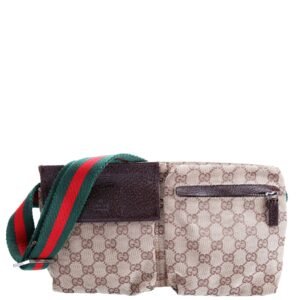 28566 GG Canvas Waist Bag Brown