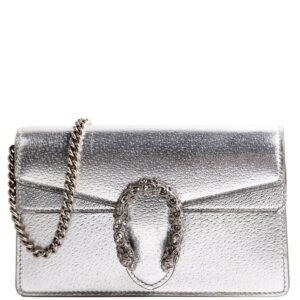 476432 Dionysus Metallic Leather Super Mini Silver