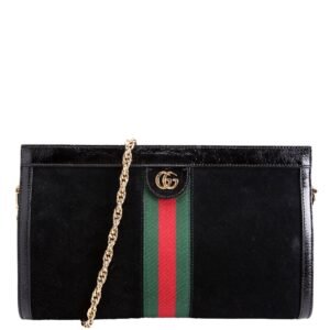 503876 Ophidia Suede Shoulder Web Medium Black/Green/Red