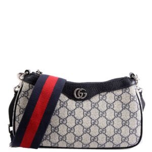 735132 GG Supreme Small Handbag Navy/Beige/Red