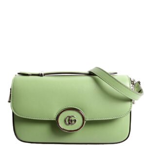 739722 Petite GG Mini Shoulder Bag Calfskin Green
