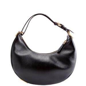 8BR798 Fendigraphy Small Leather Hobo Black