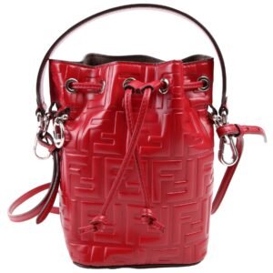 8BS010 Mon Tresor Mini Bucket Leather FF Red
