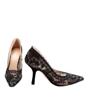 Capture Illusion Lace Pumps Size 39.5 Black
