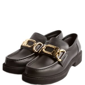 Chain Link Loafers Size 39.5 Black