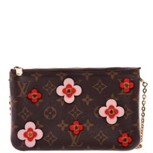 Double Zip Pochette Blooming Flowers