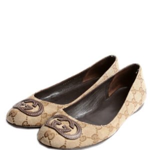 GG Canvas Ballet Flats Size 36.5