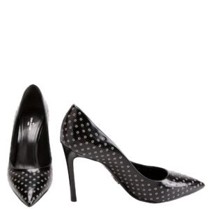 Pointed Toe Leather Pumps Size 39.5 Black