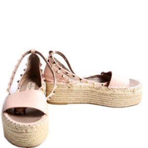 Rockstud Platform Espadrille Sandals Size 36 Pink